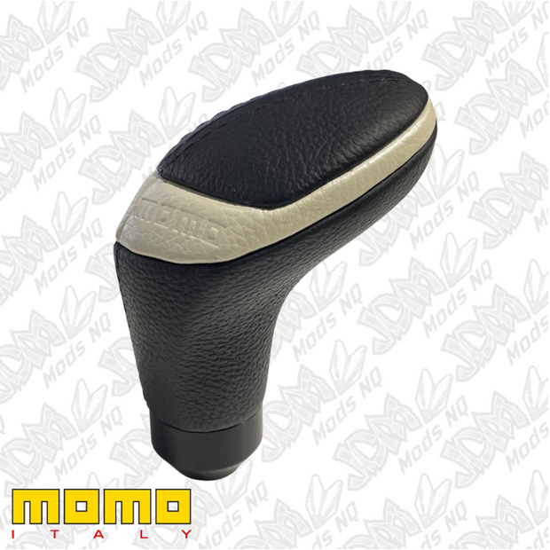 Momo Gear Knob Quark Black Leather