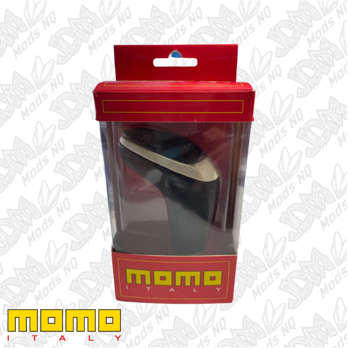 Momo Gear Knob Quark Black Leather