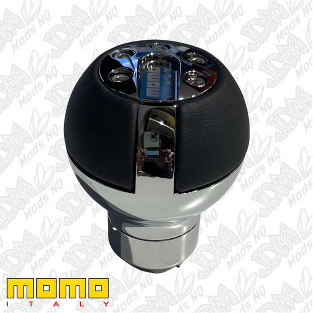 Momo Gear Knob Race Evo Chrome Black Leather
