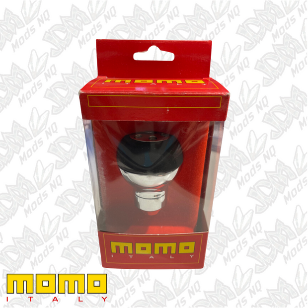 Momo Gear Knob Race Evo Chrome Black Leather