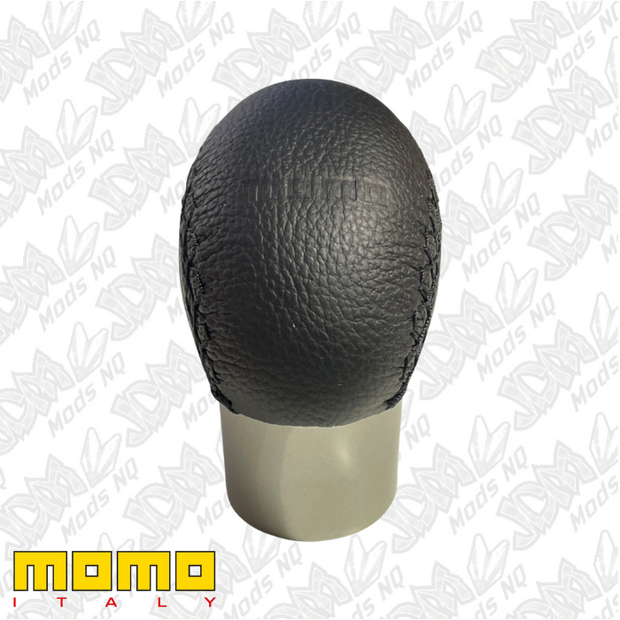 Momo Gear Knob Silver Black Leather