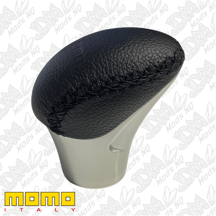 Momo Gear Knob Silver Black Leather