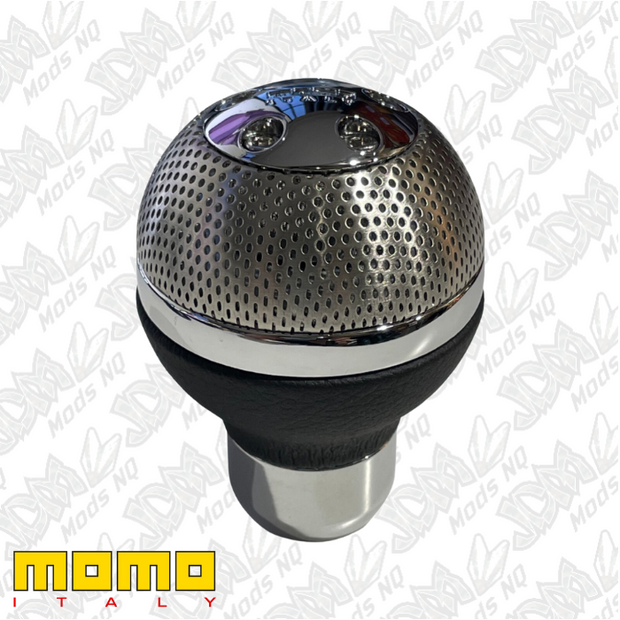 Momo Gear Knob Sphere Airmetal Black Leather