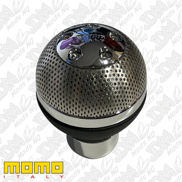 Momo Gear Knob Sphere Airmetal Black Leather