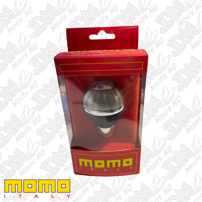 Momo Gear Knob Sphere Airmetal Black Leather