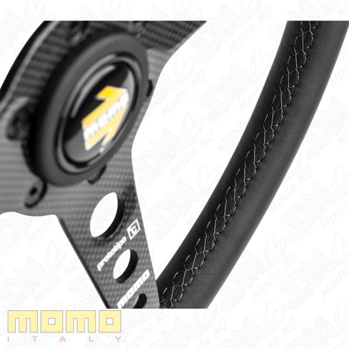 Momo Prototipo 6c Carbon Black Leather 350mm Steering Wheel