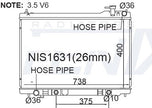 Nissan Skyline V35 2 Door Coupe Radiator. (FEB/2001 - OCT/2007) — NIS1631-PA26A — manufacturer detail 2