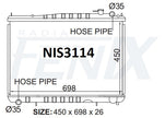 Nissan D22 Navara 3.2 4cyl Diesel Radiator — NIS3114-PA26M — manufacturer main image