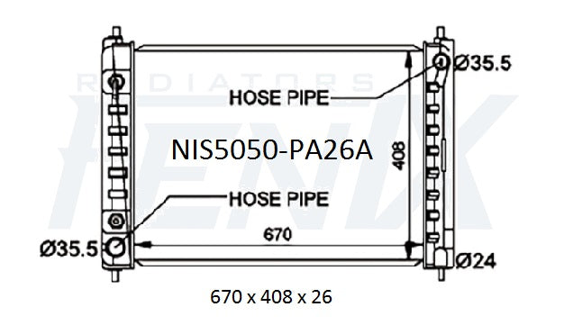 Nissan L33 Altima Radiator — NIS5050-PA26A — manufacturer main image