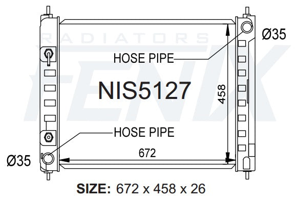 Nissan Z51 Murano Radiator (SEP/2008 - JAN/2016) — NIS5127-PA26A — manufacturer main image