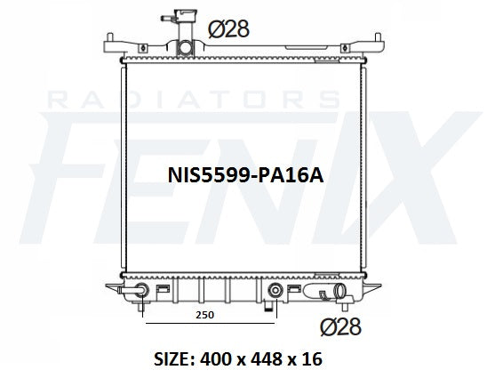 Nissan K13 Micra 1.2 3cyl Radiator (OCT/2010 - DEC/2017) — NIS5599-PA16A — manufacturer main image