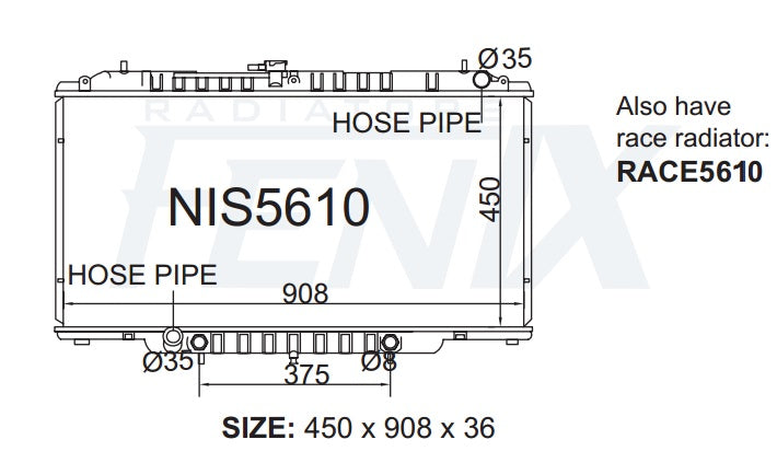 Nissan GU Patrol 4.2 TD42 Radiator — NIS5610-PA32A — manufacturer main image