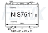 Nissan D22 Navara 2.5 4cyl Diesel Radiator — NIS7511-PA26A — manufacturer main image