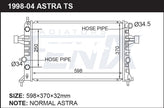 Holden Astra TS Turbo Radiator — OPEL4047-PA32A — manufacturer main image