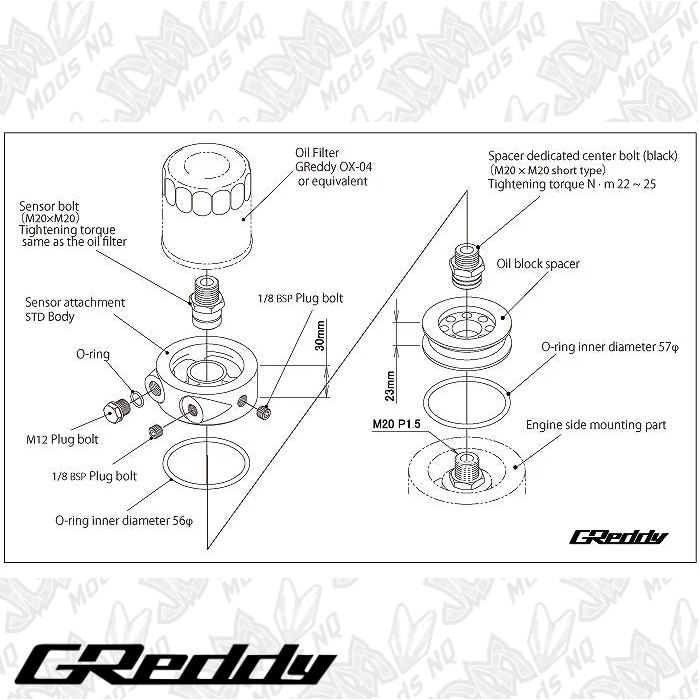 GReddy 23mm Optional Spacer for Oil Filter Block / Sensor Adapters - M20x M20
