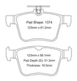 Paragon Rear PBP1374 Brake Pads suit MQB/