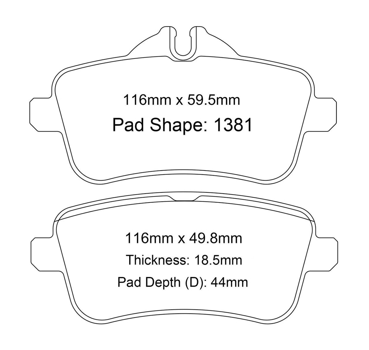 Paragon Brake Pads R7 PBP1381 suit Mercedes CLA45 C117, A45 AMG W176