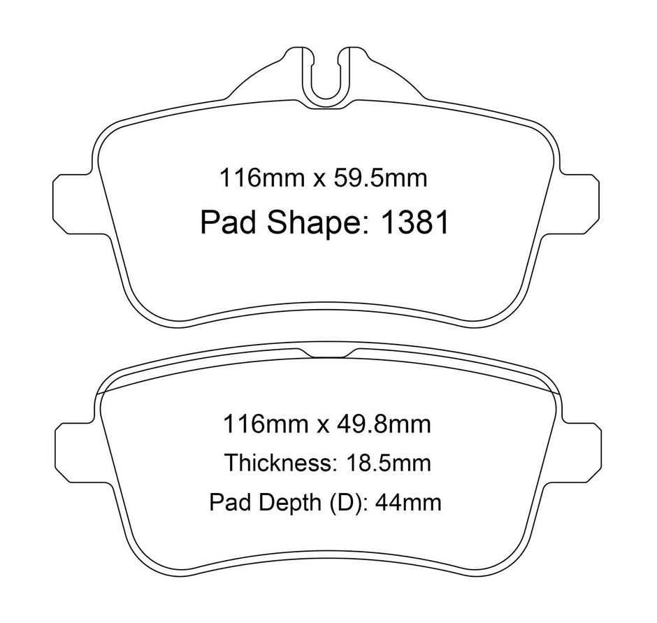 Paragon Brake Pads R7 PBP1381 suit Mercedes CLA45 C117, A45 AMG W176