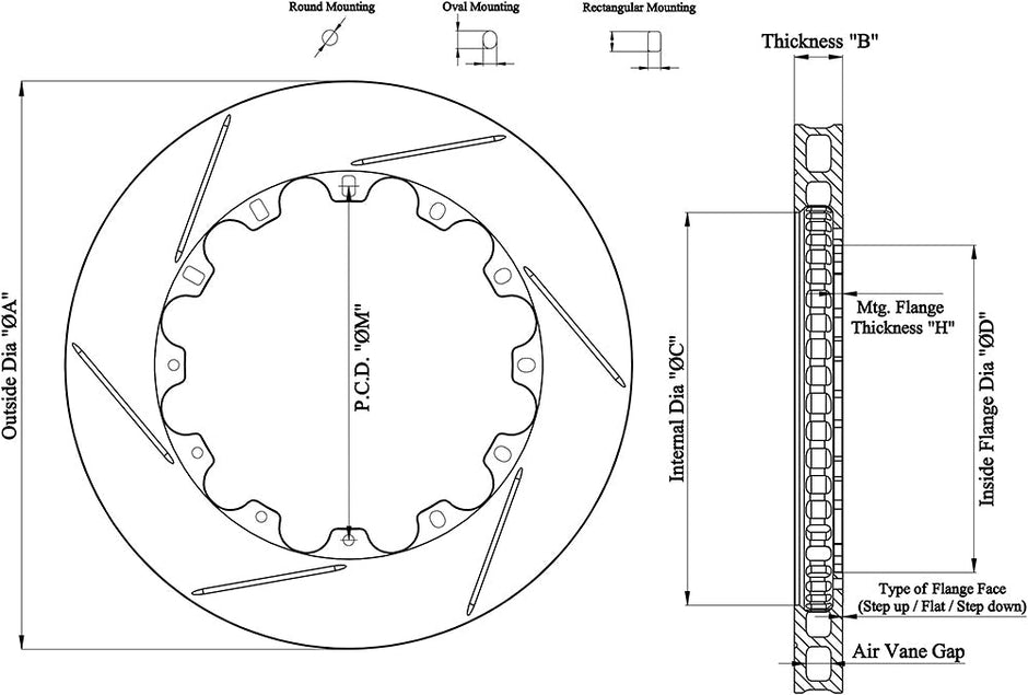 Paragon Performance Rotor Rings 330mm x 28mm - P.C.D. 203.2mm - D50 (AP CP3850- 2898/9)