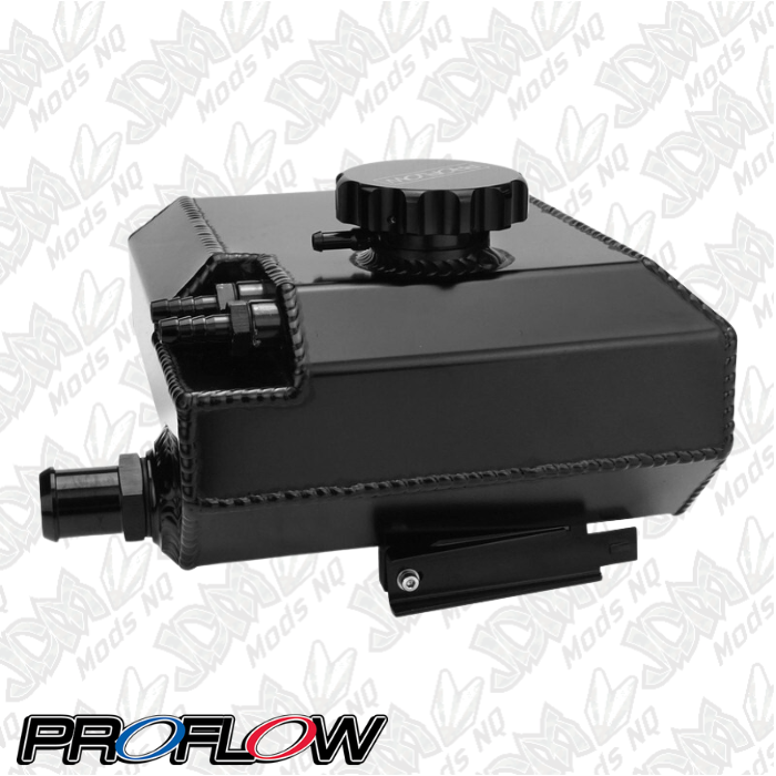 Proflow Coolant Overflow Expansion Tank, Recirculating, For Ford Falcon Barra, XR6 BA/BF/FG, Fabricated Aluminium, Black Anodised PFEROBABK