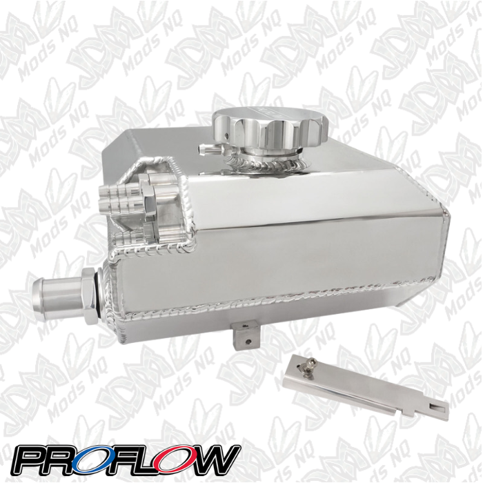 Proflow Coolant Overflow Expansion Tank, Recirculating, For Ford Falcon Barra, XR6 BA/BF/FG, Fabricated Aluminium, Polished PFEROBA
