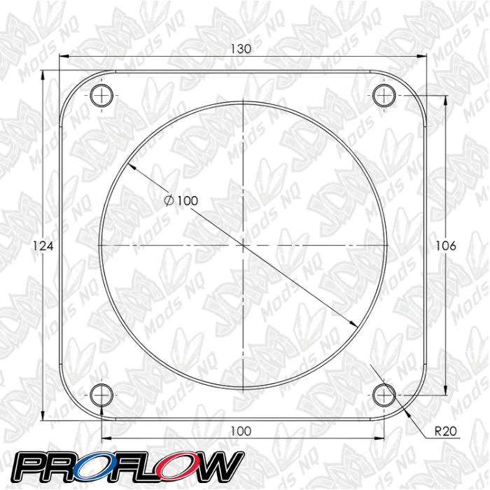 Proflow Throttle Body, Universal 100mm Bore Size, MPI, Billet Aluminium, Black Anodised PFETBU100BK