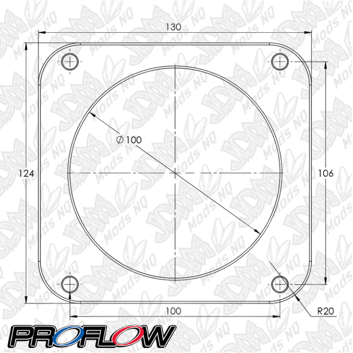 Proflow Throttle Body, Universal 100mm Bore Size, MPI, Billet Aluminium, Natural PFETBU100