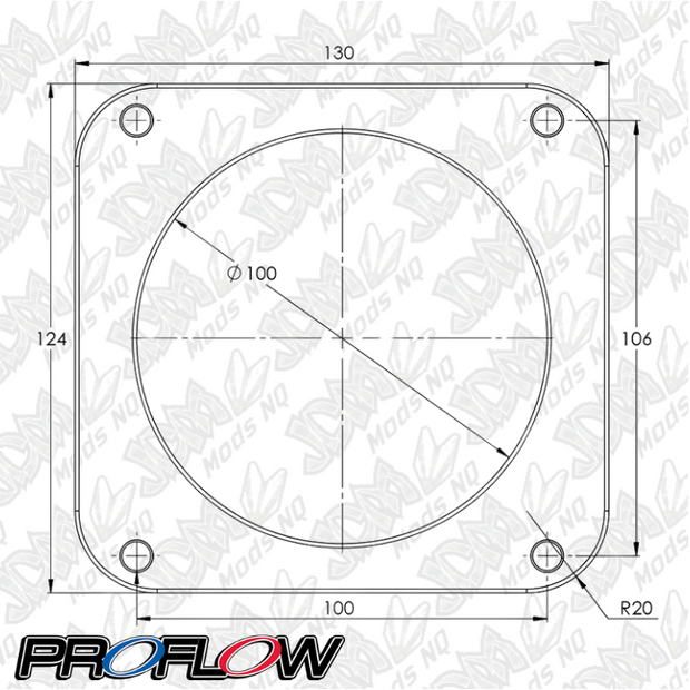 Proflow Throttle Body, Universal 100mm Bore Size, MPI, Billet Aluminium, Natural PFETBU100