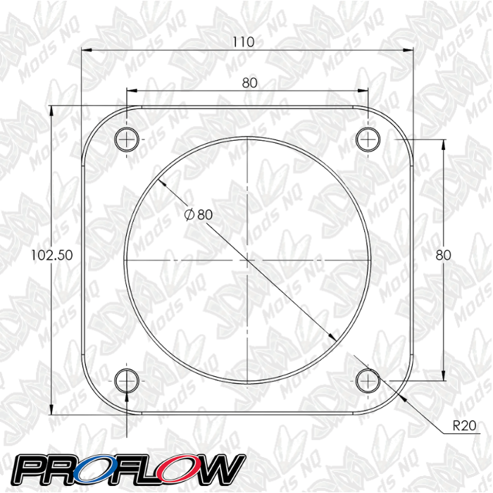 Proflow Throttle Body, Universal 80mm Bore Size, MPI, Billet Aluminium, Natural