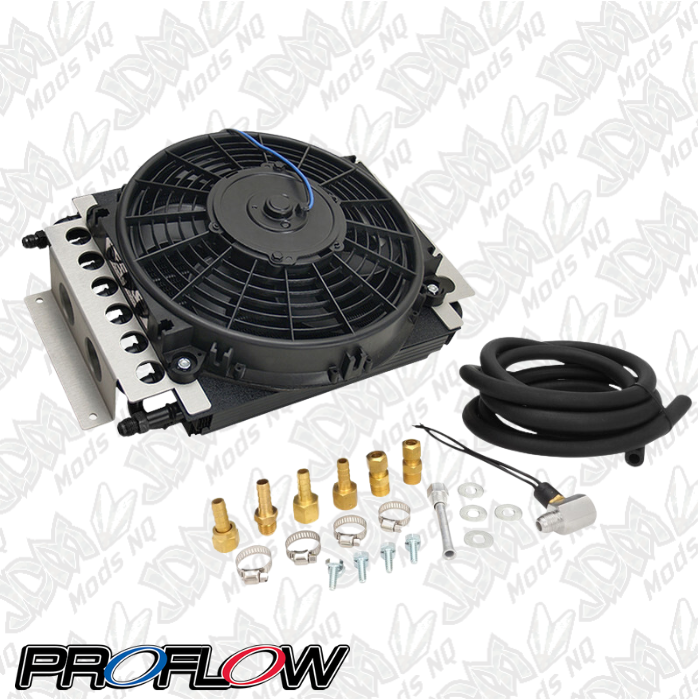 Proflow Transmission Cooler Kit, Dual Core, 15.75'' x 11.5'' x 5.0'', 10'' 650CFM Fan, AN6 Inlets PFETC900