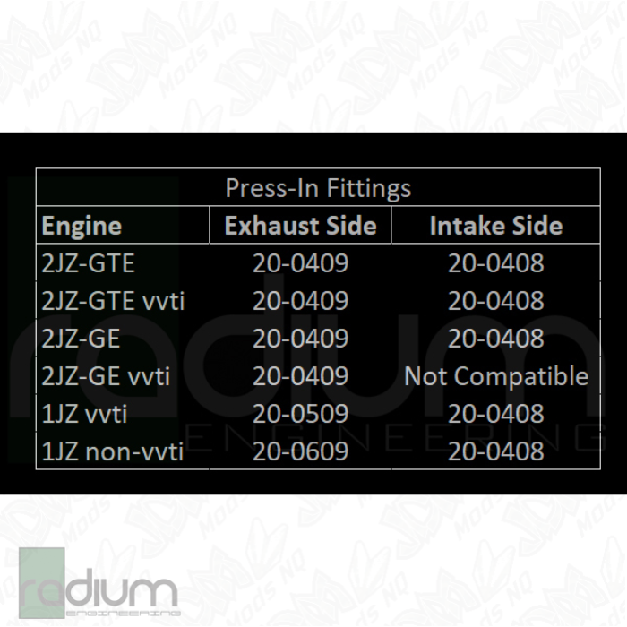 Radium 10AN Male Swivel Banjo 18.0mm Press Fit Fitting - Toyota 1JZ/2JZ Intake