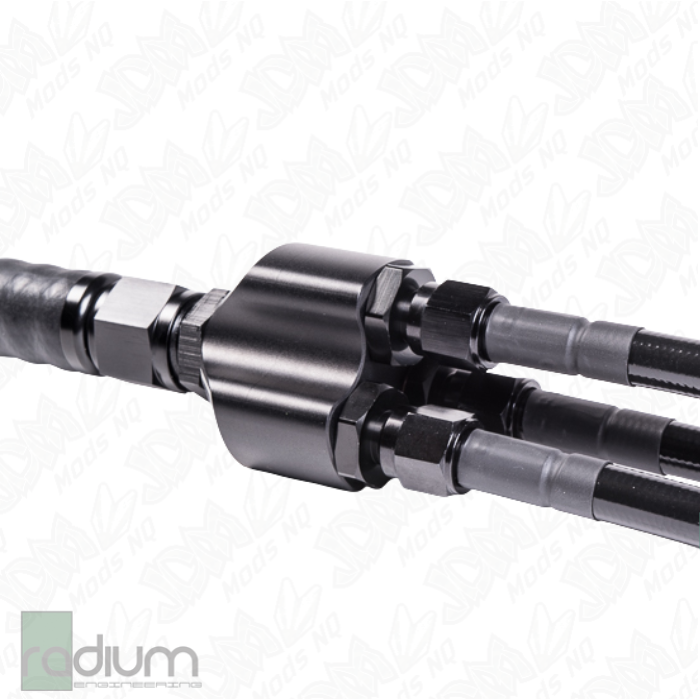 Radium Distribution Block 3 x 8AN ORB to 1 x 10AN ORB w/Fittings