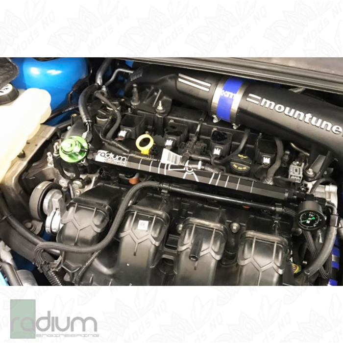 Radium Port Injection FST Install Kit w/Black DMR - Ford Focus EcoBoost LW/LZ 13-18