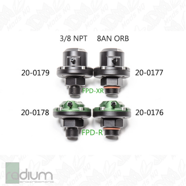 Radium V2 FPD-R Fuel Pulse Dampener - 8AN ORB