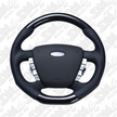Retro Ford/FPV FG Falcon Steering Wheel Black Leather Black Stitching Carbon Fibre Flat Bottom FG-FB-BLK-ST-CF