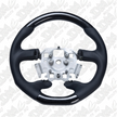Retro Ford/FPV FG Falcon Steering Wheel Black Leather Black Stitching Carbon Fibre Flat Bottom FG-FB-BLK-ST-CF