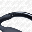 Retro Ford/FPV FG Falcon Steering Wheel Black Leather Black Stitching Carbon Fibre Flat Bottom FG-FB-BLK-ST-CF