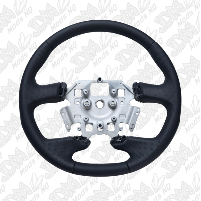 Retro Ford FPV FG Falcon Steering Wheel Black Leather Black Stitching OEM Style FG-OEM-BLK-ST