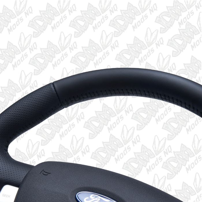 Retro Ford FPV FG Falcon Steering Wheel Black Leather Black Stitching OEM Style FG-OEM-BLK-ST