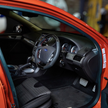 Retro Ford/FPV FG Falcon Steering Wheel Black Leather Red Stitching Carbon Fibre Flat Bottom FG-FB-RED-ST-CF