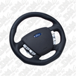 Retro Ford/FPV FG Falcon Steering Wheel Black Leather Red Stitching Flat Bottom FG-FB-RED-ST