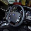 Retro Ford FPV FG Falcon Steering Wheel Black Leather Red Stitching OEM Style FG-OEM-RED-ST