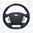 Retro Ford FPV FG Falcon Steering Wheel Black Leather White Stitching Carbon Fibre OEM Style FG-OEM-WHT-ST-CF