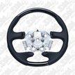 Retro Ford FPV FG Falcon Steering Wheel Black Leather White Stitching Carbon Fibre OEM Style FG-OEM-WHT-ST-CF