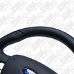 Retro Ford/FPV FG Falcon Steering Wheel Black Leather White Stitching Flat Bottom FG-FB-WHT-ST