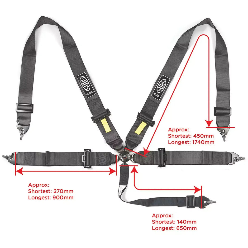 SAAS Harness SFI 5 Point Camlock 3in Black Homologated S5103SFI - view 7
