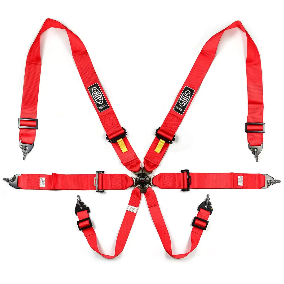 SAAS Harness FIA 6 Point Camlock 3in Red Homologated S6203FIA - view 1