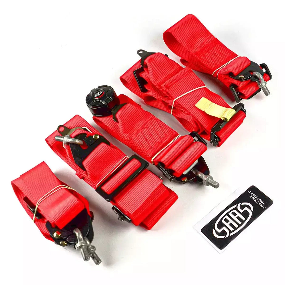 SAAS Harness FIA 6 Point Camlock 3in Red Homologated S6203FIA - view 5