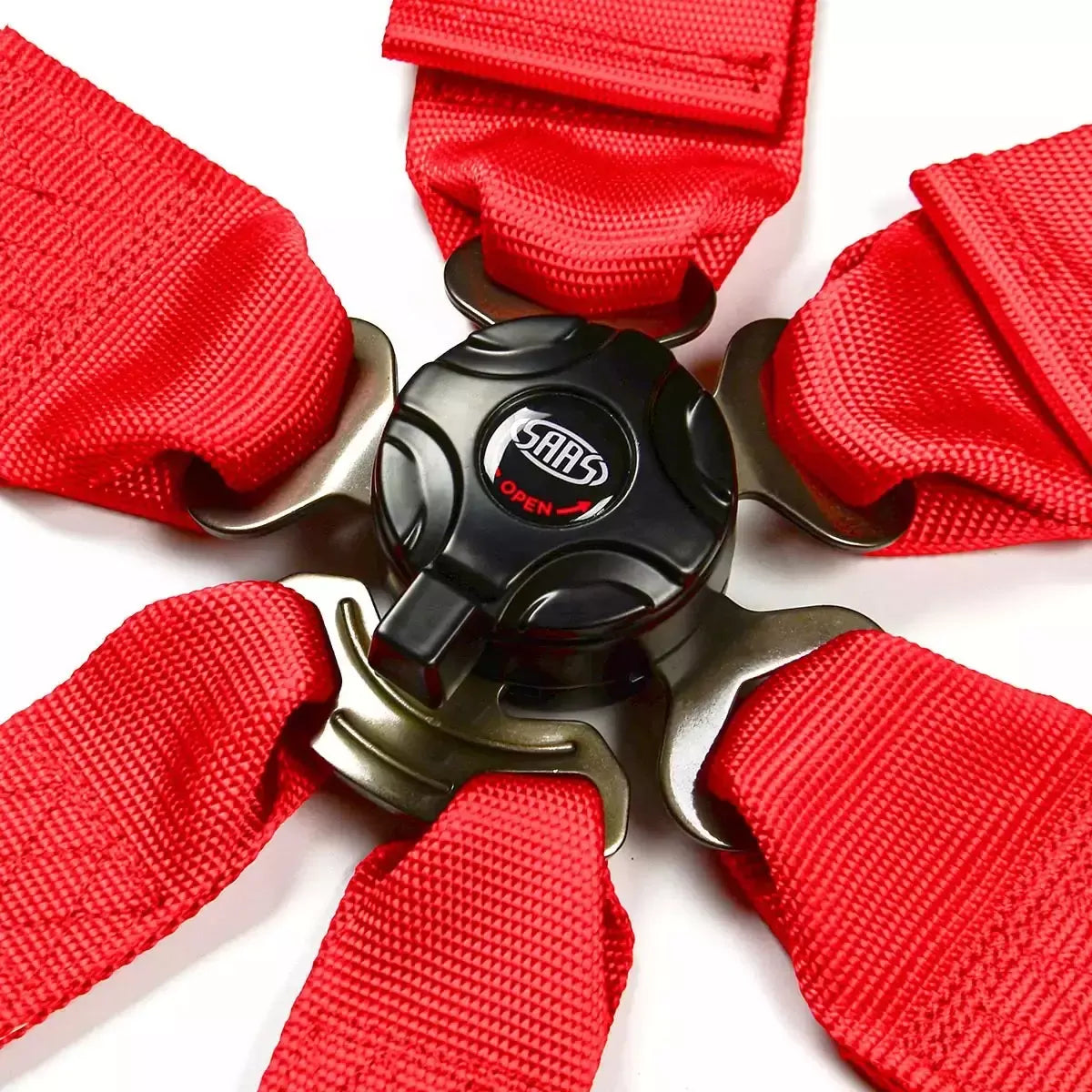 SAAS Harness FIA 6 Point Camlock 3in Red Homologated S6203FIA - view 2
