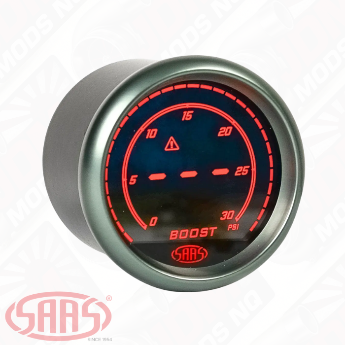 SAAS Boost Gauge Diesel 0-30psi 52mm Muscle Digital Series 12V